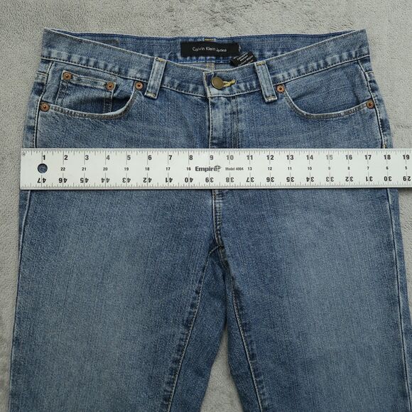 Calvin Klein Jeans Women's Size 8 Blue Mid-Rise Cropped Denim Pants 25" Inseam - Picture 8 of 16